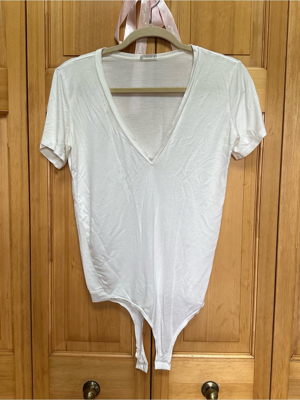 Alix NYC Stanton White V-Neck Bodysuit Size S #12